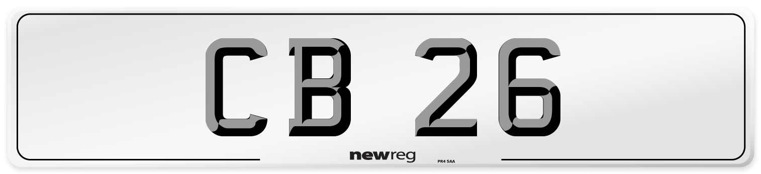 CB 26 Number Plate from New Reg
